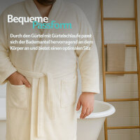 Bademantel Coral Fleece, ecru 4XL, 5XL, 6XL