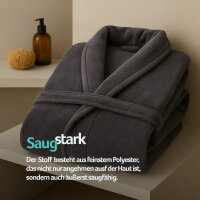 Bademantel Coral Fleece, grau 4XL, 5XL, 6XL