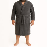 Bademantel Coral Fleece, grau 4XL, 5XL, 6XL