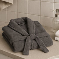 Bademantel Coral Fleece, grau 4XL, 5XL, 6XL