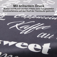 Tischläufer Blumen Motive, ca.35x140cm Anthrazit (Coffee) 40x160cm