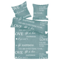 Bettwäsche-Set (135x200cm) - Renforce Love Happiness