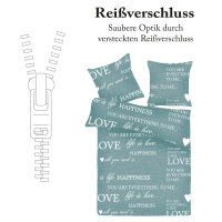 Bettwäsche-Set (135x200cm) - Renforce Love Happiness