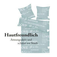 Bettwäsche-Set (135x200cm) - Renforce Love Happiness