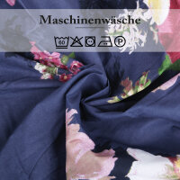 Bettwäsche-Set (135x200cm) - Renforce Flower Blue
