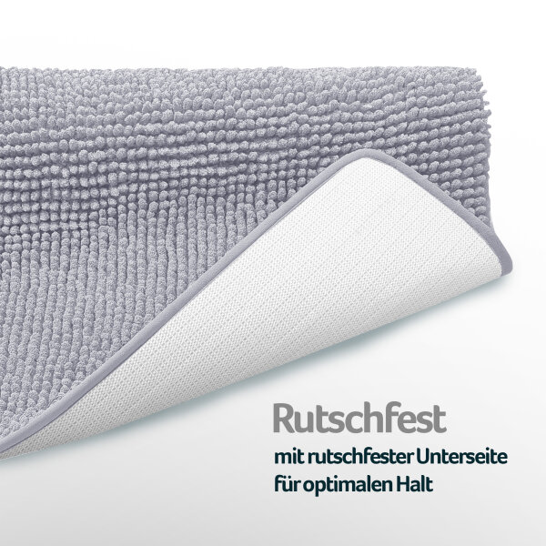 Badematte Chenille 60x90cm hellgrau (P)