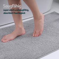 Badematte Chenille 60x90cm hellgrau (P)