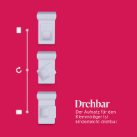 Klemmträger"Basic" 2er Pack für Cafehausstange Weiß