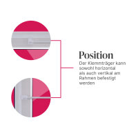 Klemmträger"Basic" 2er Pack für Cafehausstange Weiß