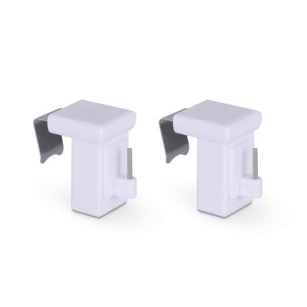 Klemmträger "Basic" 2er Pack für Vitragestangen Weiß