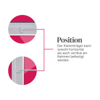 Klemmträger "Basic" 2er Pack für Vitragestangen Weiß