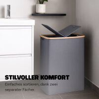 Bambus Wäschekorb 54x34x65cm, grau