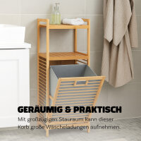 Bambus Wäschekorb 40x30x95cm, grau - braun