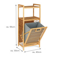 Bambus Wäschekorb 40x30x95cm, grau - braun