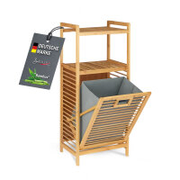 Bambus Wäschekorb 40,5x35x60,5cm, grau - braun