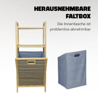 Bambus Wäschekorb 40,5x35x60,5cm, grau - braun