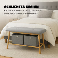 Bambus Schuhbank 2 Fächer 34x90x45cm  grau - braun