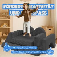 Spielsofa Kinder 11 tlg. modular (Anthrazit)