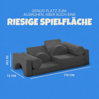Spielsofa Kinder 11 tlg. modular (Anthrazit)