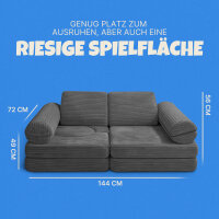 Spielsofa Kinder 11 tlg. modular (Anthrazit)