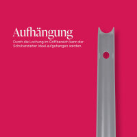 Schuhlöffel mit Griff, groß ca.64cm, Grau