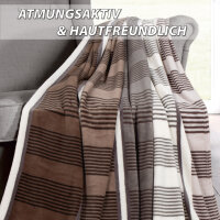 Mikrofaser Flauschdecke Streifen 150x200cm