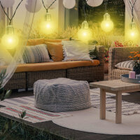 SOLAR LED-Lichterkette mit Glühbirnen, warmweiß 10 Birnen (R)
