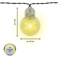 SOLAR LED-Lichterkette mit Glühbirnen, warmweiß 10 Birnen (R)