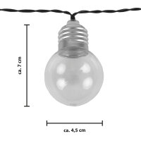 SOLAR LED-Lichterkette mit Glühbirnen, warmweiß 10 Birnen (R)
