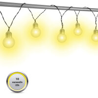 SOLAR LED-Lichterkette mit Glühbirnen, warmweiß 10 Birnen (R)