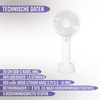 Mini Handventilator 3 Stufen mit Akku