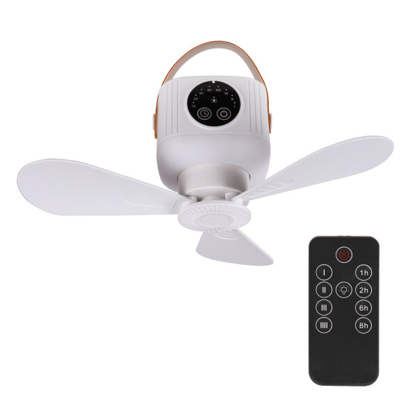 Mobiler Deckenventilator (AKKU) weiß, Ø26cm, mit Aufhänger