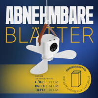 Mobiler Deckenventilator (AKKU) weiß, Ø26cm, mit Aufhänger