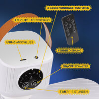 Mobiler Deckenventilator (AKKU) weiß, Ø26cm, mit Aufhänger