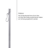 Schleuderstab Aluminium 9mm - Gardinenstab Transparent 100cm