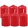 Stumpenkerzen Ø4cm x 6cm - 6er Pack Rubinrot