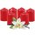 Stumpenkerzen Ø4cm x 6cm - 6er Pack Rubinrot