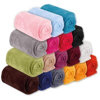 Mikrofaser Decke blau - babyblau 220x240 cm (R)