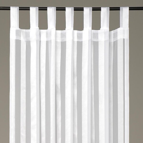 Dekoschal Streifen halbtransparent Schlaufenschal 140x 145cm weiß - perlweiß