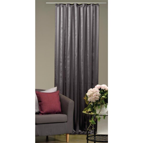Dekoschal Streifen halbtransparent Universalband 140x 245cm anthrazit - dunkelgrau