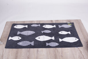 Badematte &quot;Fish ca.60x120cm black/white/grey 1600g