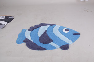 Badematte &quot;Fish ca.50x80cm d.blau/h.blau/wei&szlig;