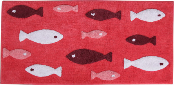 Badematte&quot;Fish&quot;ca.60x120cm d.rot/rot/pink 1600g