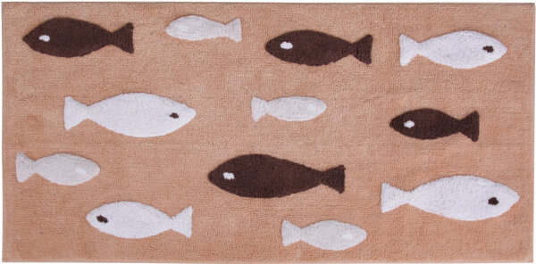 Badematte&quot;Fish&quot;ca.60x120cm,h.braun,wei&szlig;,br.1600g