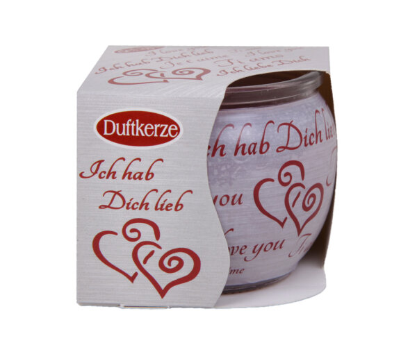 Duftkerze "I love you" Rosenblüten