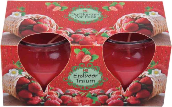 Duftkerzen 2er Pack "Erdbeer-Traum"