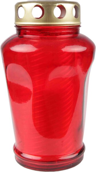 Grablicht Glas "6eck" rot
