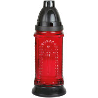Grablicht Glas "Turm" rot