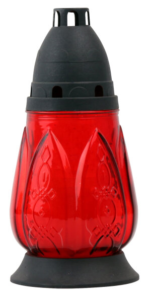 Grablicht Glas "Tulpe" rot