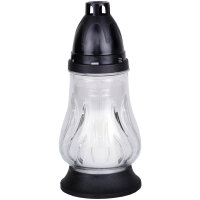 Grablicht Glas "Tulpe" weiss